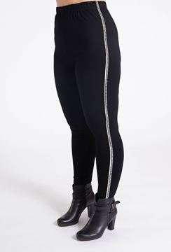 Picture of PLUS SIZE LEGGING WITH SIDE GOLD STRIPE